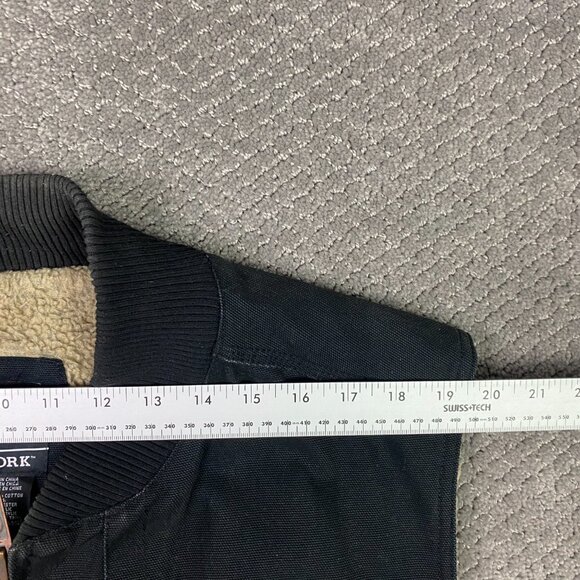 Dickies Vest Mens Large Black Duck Canvas Sherpa Lined Work Wear Utility - Picture 13 of 13